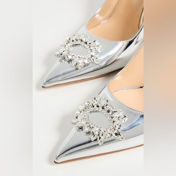 Nalebe Lirum By Amina Means Mirror Silver Pumps Crystals Size 7 - Picture 5 of 15
